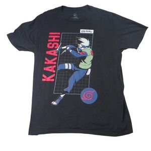 VIZ Media Naruto Kakashi Graphic T‎ Shirt Anime Manga Black Size L